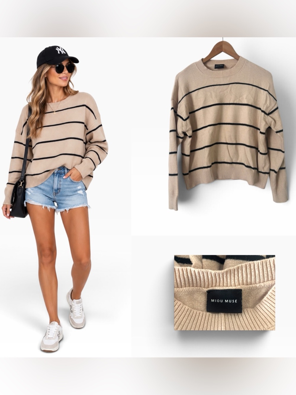 Miou Muse Striped Crewneck Sweater